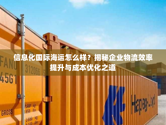 信息化国际海运怎么样?揭秘企业物流效率提升与成本优化之道 信息化国际海运怎么样?揭秘企业物流效率提升与成本优化之道