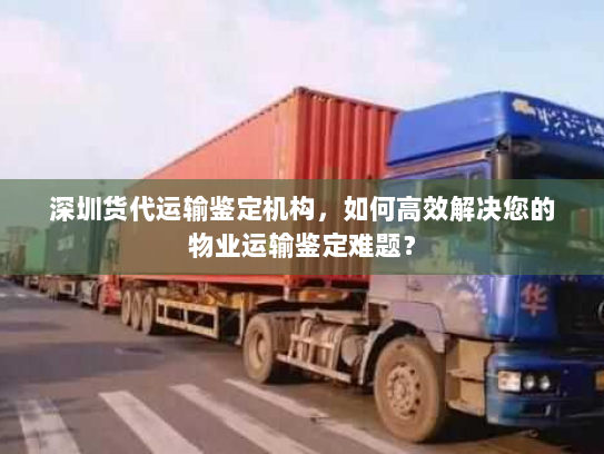 深圳货代运输鉴定机构,如何高效解决您的物业运输鉴定难题? 深圳货代运输鉴定机构,如何高效解决您的物业运输鉴定难题?