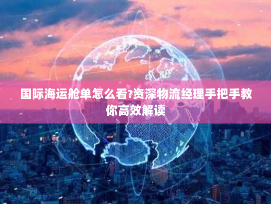 国际海运舱单怎么看?资深物流经理手把手教你高效解读 国际海运舱单怎么看?资深物流经理手把手教你高效解读