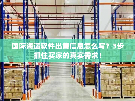国际海运软件出售信息怎么写?3步抓住买家的真实需求! 国际海运软件出售信息怎么写?3步抓住买家的真实需求!