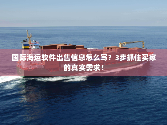 国际海运软件出售信息怎么写?3步抓住买家的真实需求! 国际海运软件出售信息怎么写?3步抓住买家的真实需求!