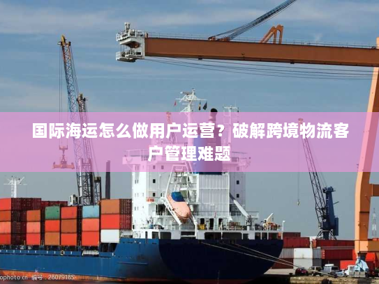 国际海运怎么做用户运营？破解跨境物流客户管理难题