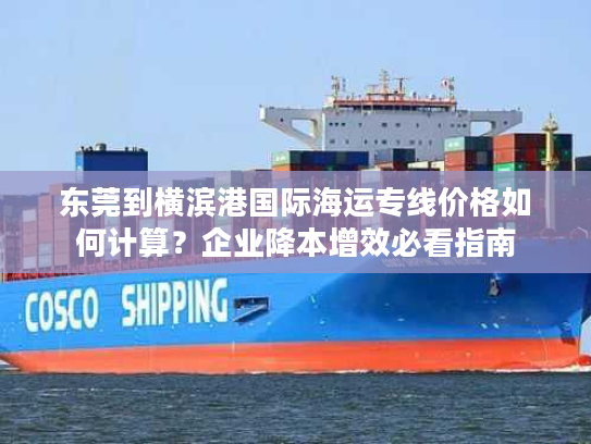 东莞到横滨港国际海运专线价格如何计算？企业降本增效必看指南