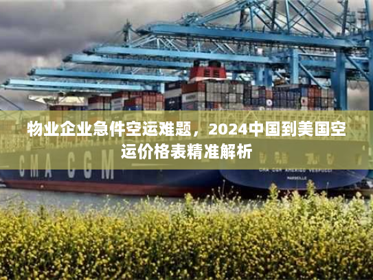 物业企业急件空运难题，2024中国到美国空运价格表精准解析