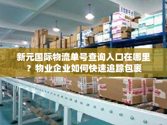新元国际物流单号查询入口在哪里?物业企业如何快速追踪包裹 新元国际物流单号查询入口在哪里?物业企业如何快速追踪包裹