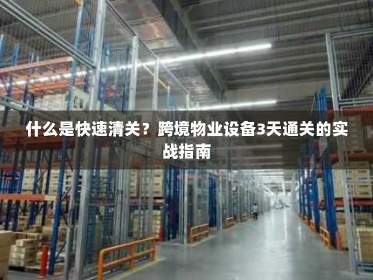 什么是快速清关?跨境物业设备3天通关的实战指南 什么是快速清关?跨境物业设备3天通关的实战指南