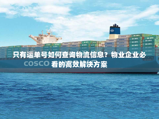 只有运单号如何查询物流信息?物业企业必看的高效解决方案 只有运单号如何查询物流信息?物业企业必看的高效解决方案