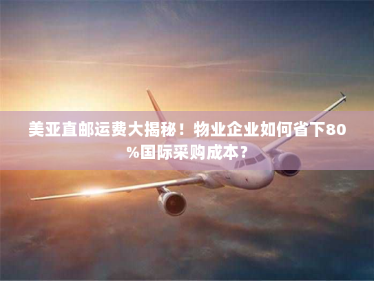 美亚直邮运费大揭秘！物业企业如何省下80%国际采购成本？