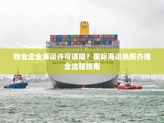 物业企业海运许可遇阻?国际海运执照办理全流程指南 物业企业海运许可遇阻?国际海运执照办理全流程指南