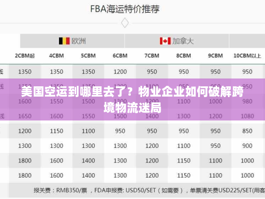 美国空运到哪里去了?物业企业如何破解跨境物流迷局 美国空运到哪里去了?物业企业如何破解跨境物流迷局