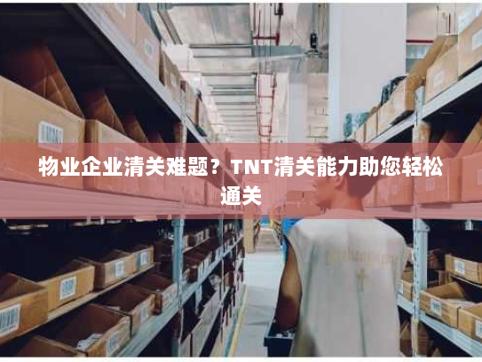物业企业清关难题?TNT清关能力助您轻松通关 物业企业清关难题?TNT清关能力助您轻松通关