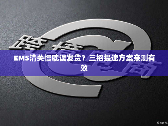 EMS清关慢耽误发货？三招提速方案亲测有效