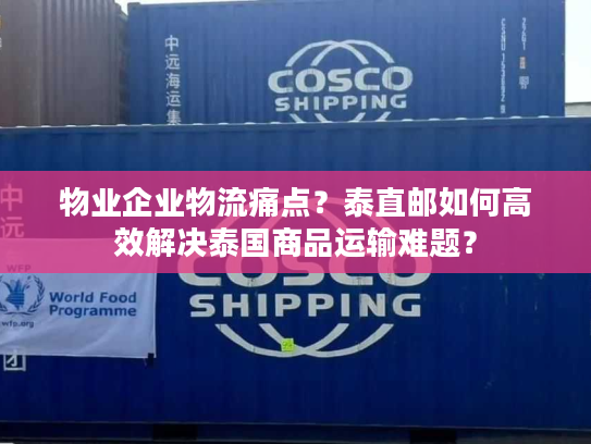 物业企业物流痛点？泰直邮如何高效解决泰国商品运输难题？