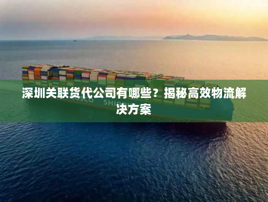 深圳关联货代公司有哪些?揭秘高效物流解决方案 深圳关联货代公司有哪些?揭秘高效物流解决方案