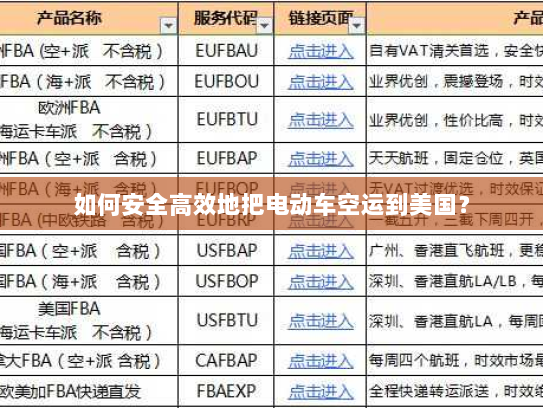 如何安全高效地把电动车空运到美国？