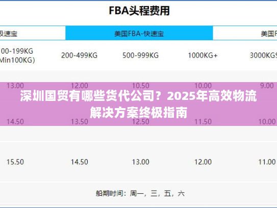 深圳国贸有哪些货代公司？2025年高效物流解决方案终极指南