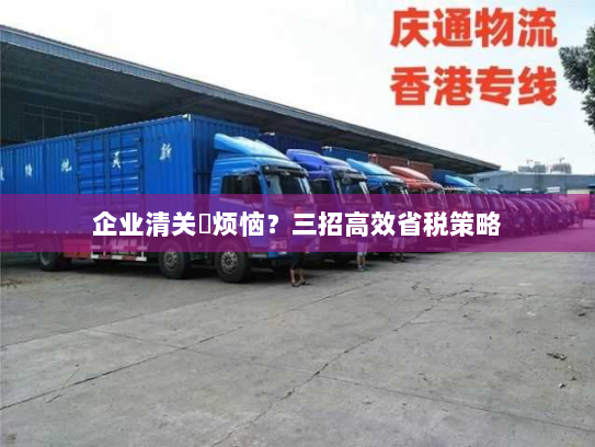 企业清关稅烦恼?三招高效省税策略 企业清关稅烦恼?三招高效省税策略