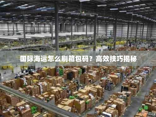 国际海运怎么刷箱包码?高效技巧揭秘 国际海运怎么刷箱包码?高效技巧揭秘