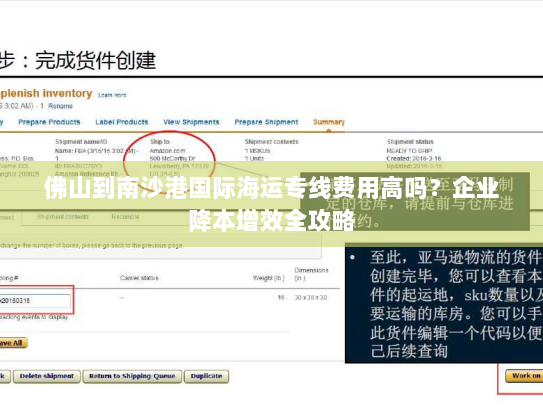 佛山到南沙港国际海运专线费用高吗?企业降本增效全攻略 佛山到南沙港国际海运专线费用高吗?企业降本增效全攻略