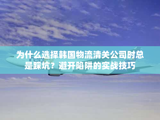 为什么选择韩国物流清关公司时总是踩坑？避开陷阱的实战技巧