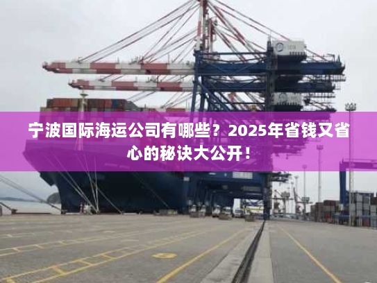 宁波国际海运公司有哪些?2025年省钱又省心的秘诀大公开! 宁波国际海运公司有哪些?2025年省钱又省心的秘诀大公开!