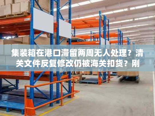 集装箱在港口滞留两周无人处理？清关文件反复修改仍被海关扣货？刚创业就被退运通知逼疯？