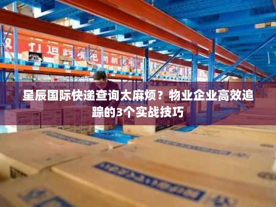 星辰国际快递查询太麻烦?物业企业高效追踪的3个实战技巧 星辰国际快递查询太麻烦?物业企业高效追踪的3个实战技巧