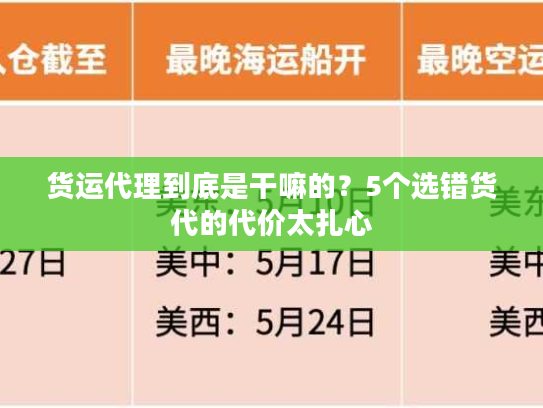货运代理到底是干嘛的？5个选错货代的代价太扎心