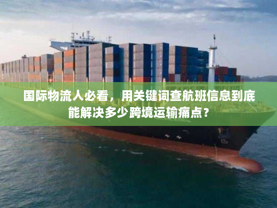 国际物流人必看，用关键词查航班信息到底能解决多少跨境运输痛点？