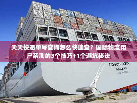 天天快递单号查询怎么快速查？国际物流用户亲测的3个技巧+1个避坑秘诀