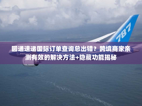 圆通速递国际订单查询总出错？跨境商家亲测有效的解决方法+隐藏功能揭秘
