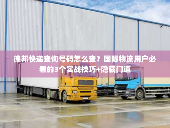 德邦快递查询号码怎么查？国际物流用户必看的3个实战技巧+隐藏门道