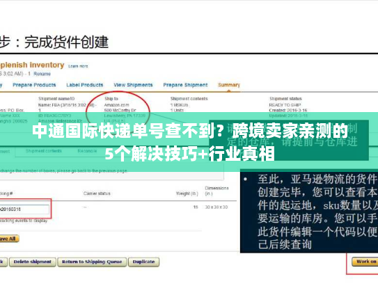 中通国际快递单号查不到？跨境卖家亲测的5个解决技巧+行业真相