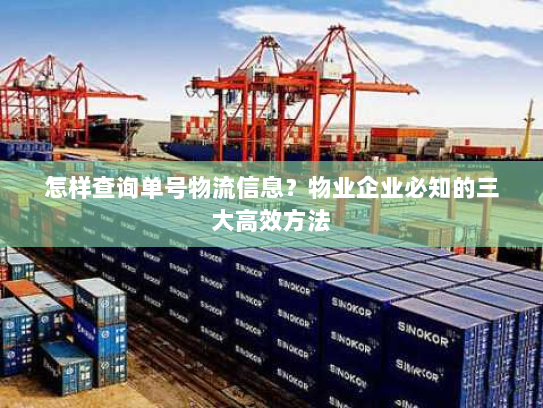 怎样查询单号物流信息?物业企业必知的三大高效方法 怎样查询单号物流信息?物业企业必知的三大高效方法