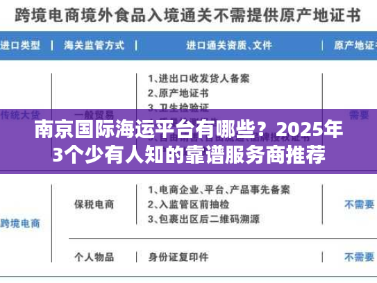 南京国际海运平台有哪些？2025年3个少有人知的靠谱服务商推荐