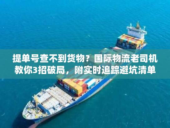 提单号查不到货物?国际物流老司机教你3招破局,附实时追踪避坑清单 提单号查不到货物?国际物流老司机教你3招破局,附实时追踪避坑清单