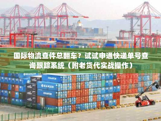 国际物流查件总翻车？试试申通快递单号查询跟踪系统（附老货代实战操作）