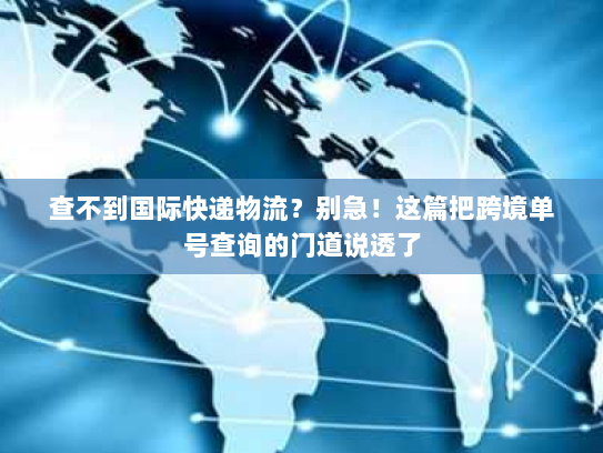 查不到国际快递物流？别急！这篇把跨境单号查询的门道说透了