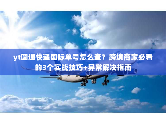 yt圆通快递国际单号怎么查？跨境商家必看的3个实战技巧+异常解决指南