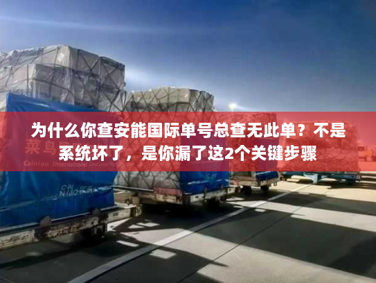 为什么你查安能国际单号总查无此单？不是系统坏了，是你漏了这2个关键步骤