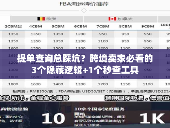 提单查询总踩坑?跨境卖家必看的3个隐藏逻辑+1个秒查工具 提单查询总踩坑?跨境卖家必看的3个隐藏逻辑+1个秒查工具