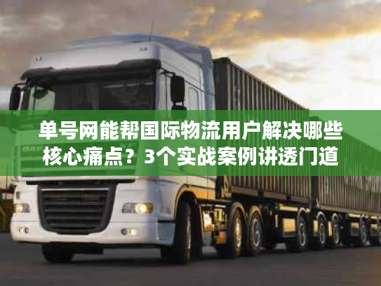 单号网能帮国际物流用户解决哪些核心痛点?3个实战案例讲透门道 单号网能帮国际物流用户解决哪些核心痛点?3个实战案例讲透门道
