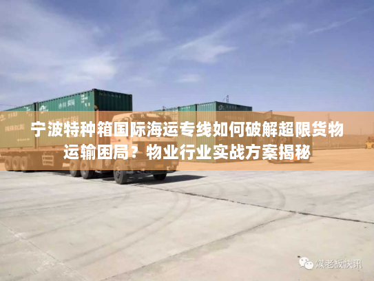 宁波特种箱国际海运专线如何破解超限货物运输困局？物业行业实战方案揭秘