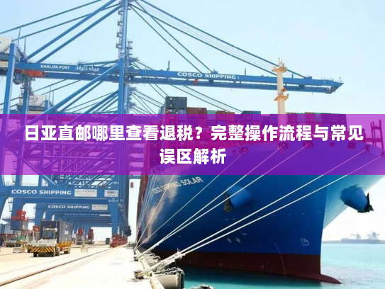 日亚直邮哪里查看退税?完整操作流程与常见误区解析 日亚直邮哪里查看退税?完整操作流程与常见误区解析
