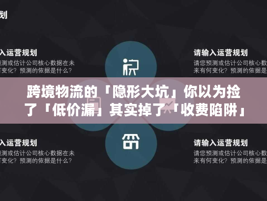 跨境物流的「隐形大坑」你以为捡了「低价漏」其实掉了「收费陷阱」 跨境物流的「隐形大坑」你以为捡了「低价漏」其实掉了「收费陷阱」