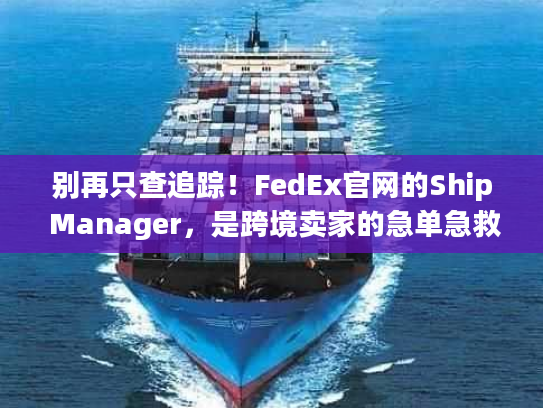 别再只查追踪！FedEx官网的Ship Manager，是跨境卖家的急单急救箱