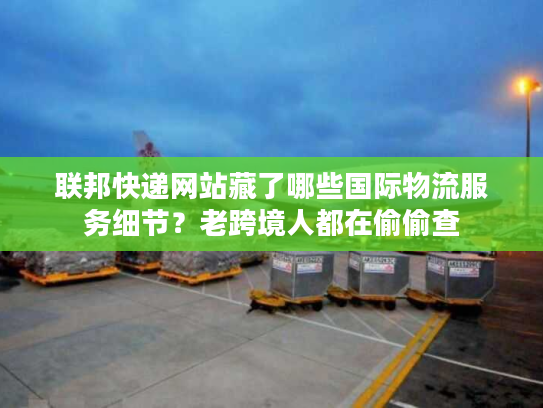 联邦快递网站藏了哪些国际物流服务细节?老跨境人都在偷偷查 联邦快递网站藏了哪些国际物流服务细节?老跨境人都在偷偷查