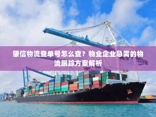 肇信物流查单号怎么查?物业企业急需的物流跟踪方案解析 肇信物流查单号怎么查?物业企业急需的物流跟踪方案解析