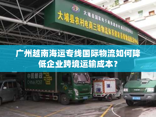 广州越南海运专线国际物流如何降低企业跨境运输成本? 广州越南海运专线国际物流如何降低企业跨境运输成本?