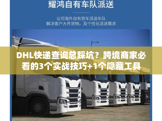 DHL快递查询总踩坑？跨境商家必看的3个实战技巧+1个隐藏工具
